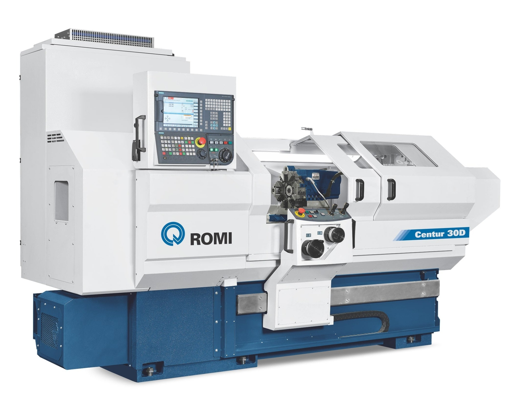 Torno CNC ROMI Centur 30D usado na fabricação de peças sob medida