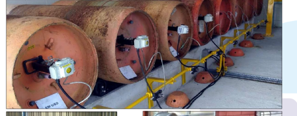 Cilindros industriais de Gás Cloro monitorados por sensores nas instalações da Clorando